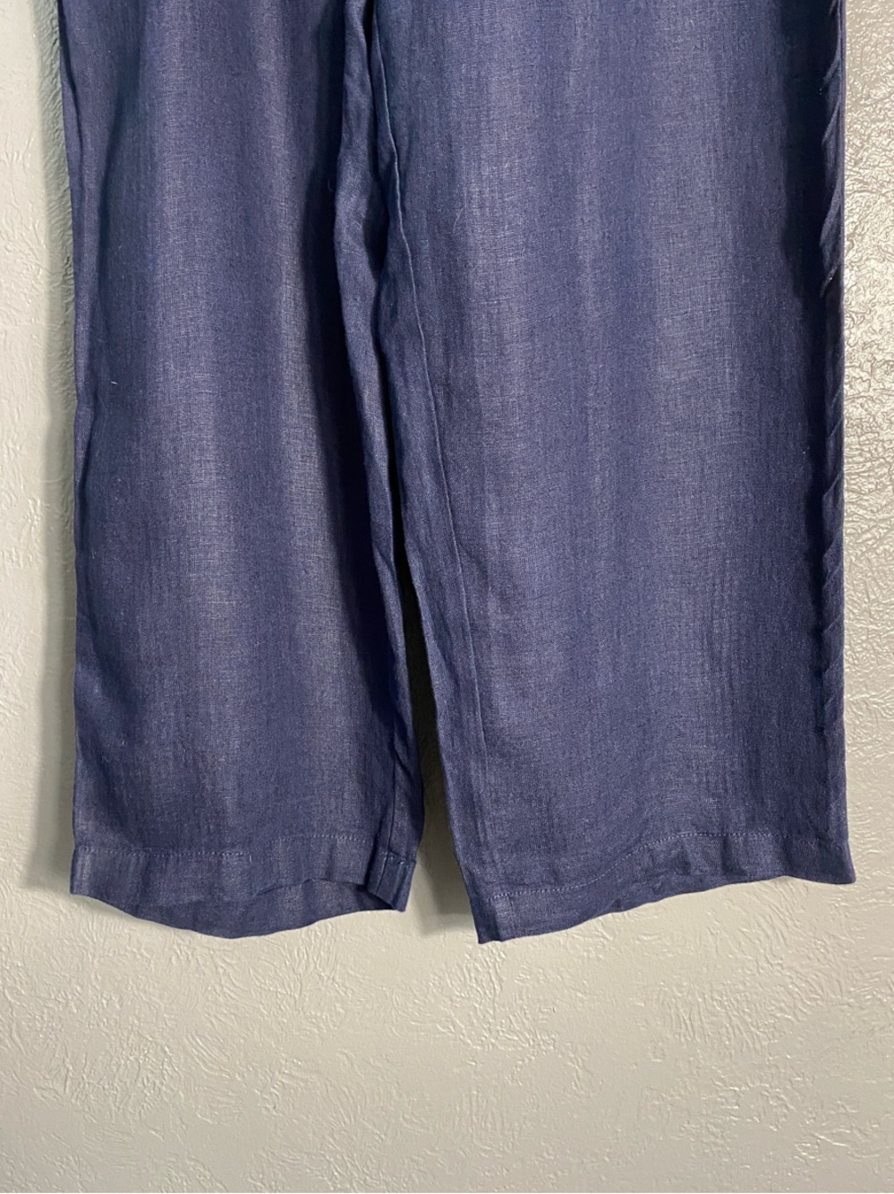 Quince 100% European Linen Wide Leg Pants Deep Navy Pull On Large - Picture 3 of 7